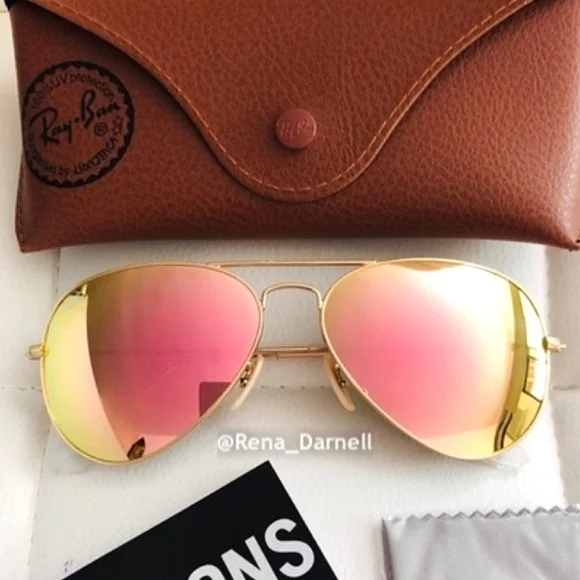 Ray-Ban Aviator Copper Pink Mirror RB3025 New - Picture 1 of 10
